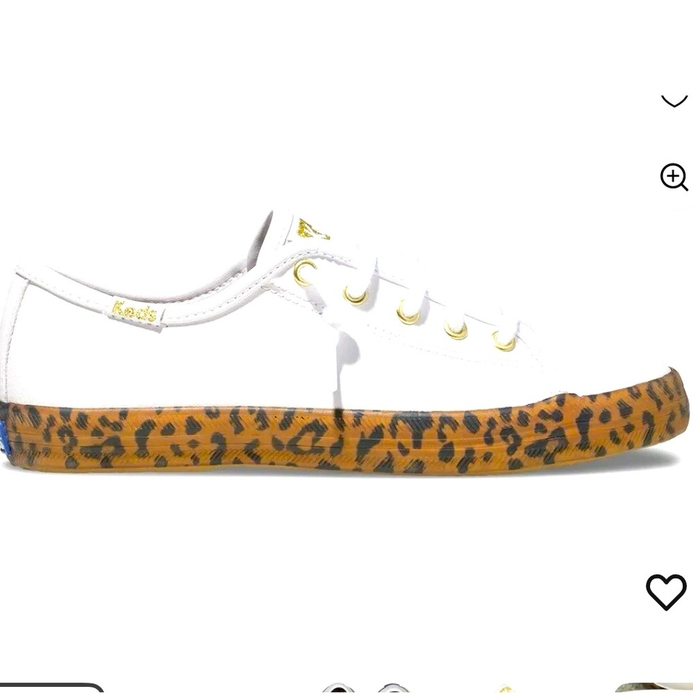 Keds White Sneakers with Leopard Print Sole - Picture 2 of 13